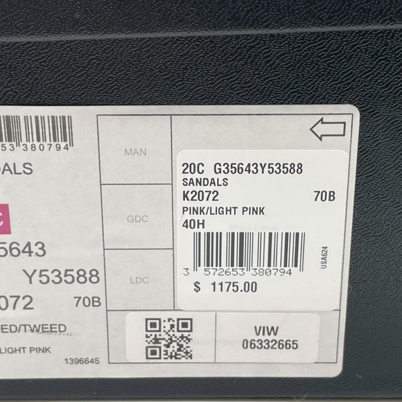 CHANEL 20C Tweed Leather Chain CC Raffia Platform Wedge Heel Sandals Shoes - Picture 11 of 11